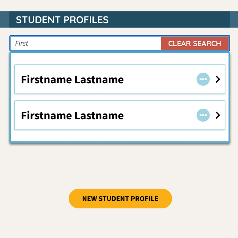 Student profiles before redesign