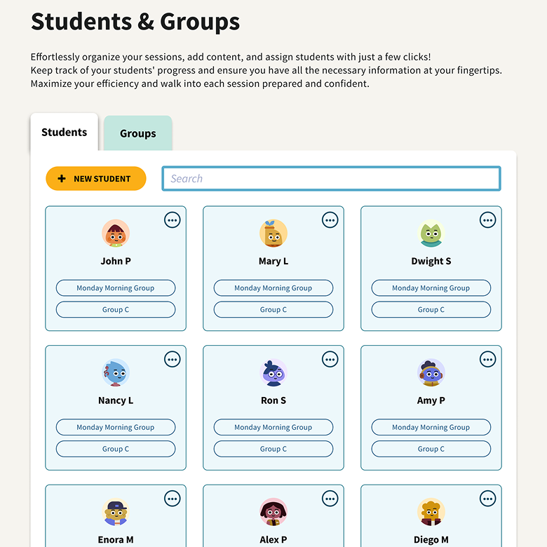 Student profiles after redesign